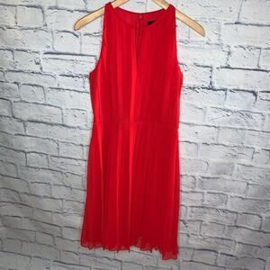 J. Crew Red Pleated Dress